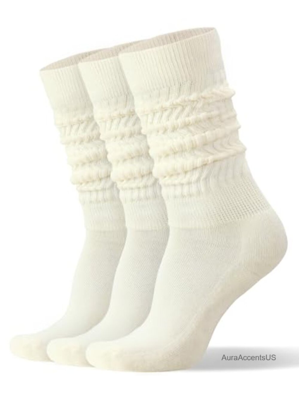 Womens Slouch Scrunch Socks Retro Knee High Soft Chunky Cozy Boot Socks